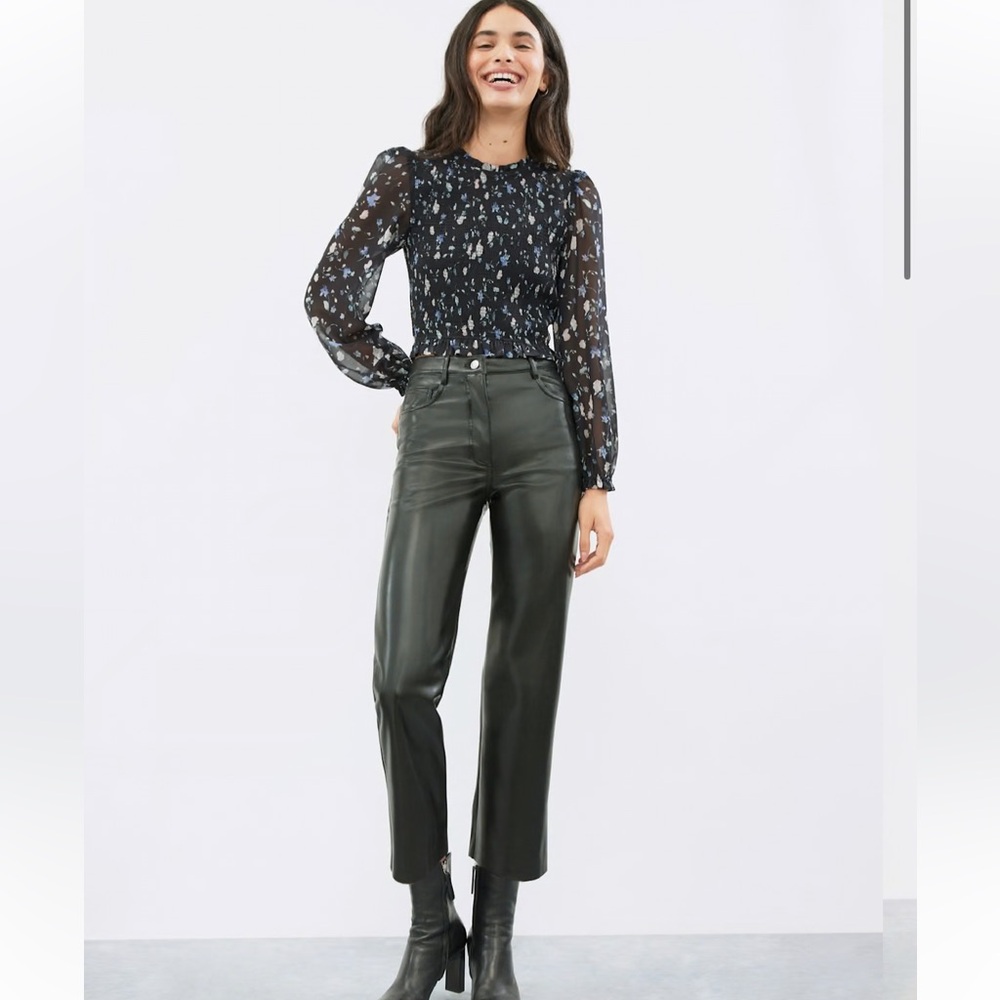 Aritzia Wilfred Melina Cropped Vegan Leather Pant